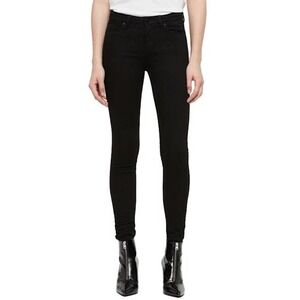 New AllSaints Grace Skinny Jeans In Jet Black Size 26